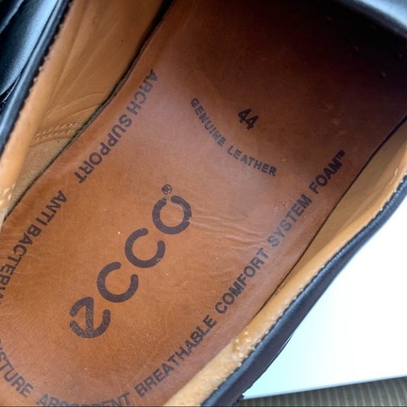 Ecco Mens loafers 44 10-10.5 black leather dress main image 11